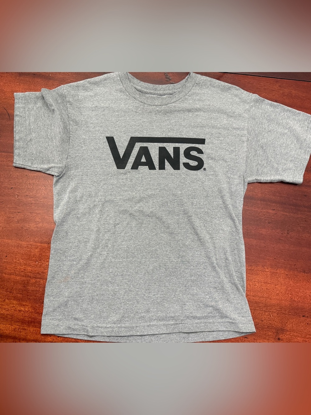 Vans Gray Crew Neck Tee with Black Logo
